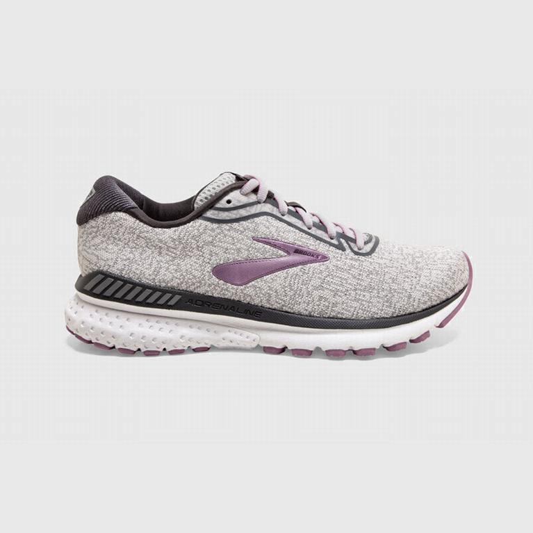 Brooks Adrenaline Gts 20 - Zapatillas Running Asfalto Mujer - Blancas / Gris / Moradas (XZ0568491)